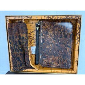 Patricia Nash Leather REALA Wallet Wristlet & Scarf Boxed Gift Set~ Animal Print